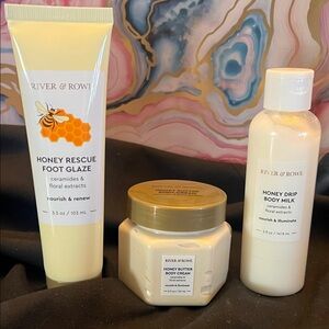 River and Rowe 3pc Honey Foot Glaze, Body Butter & Body Milk